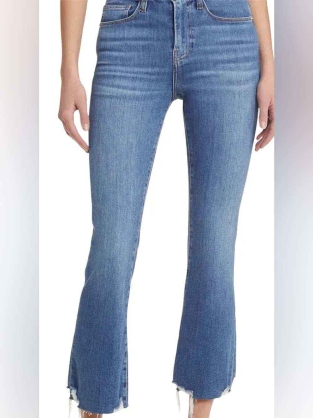 Frame Denim Classic Blue Le Crop Flare Jeans